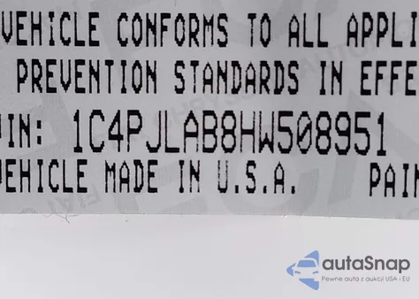 2017 Jeep Cherokee Altitude Fwd from USA, damaged, VIN 1C4PJLAB8HW508951